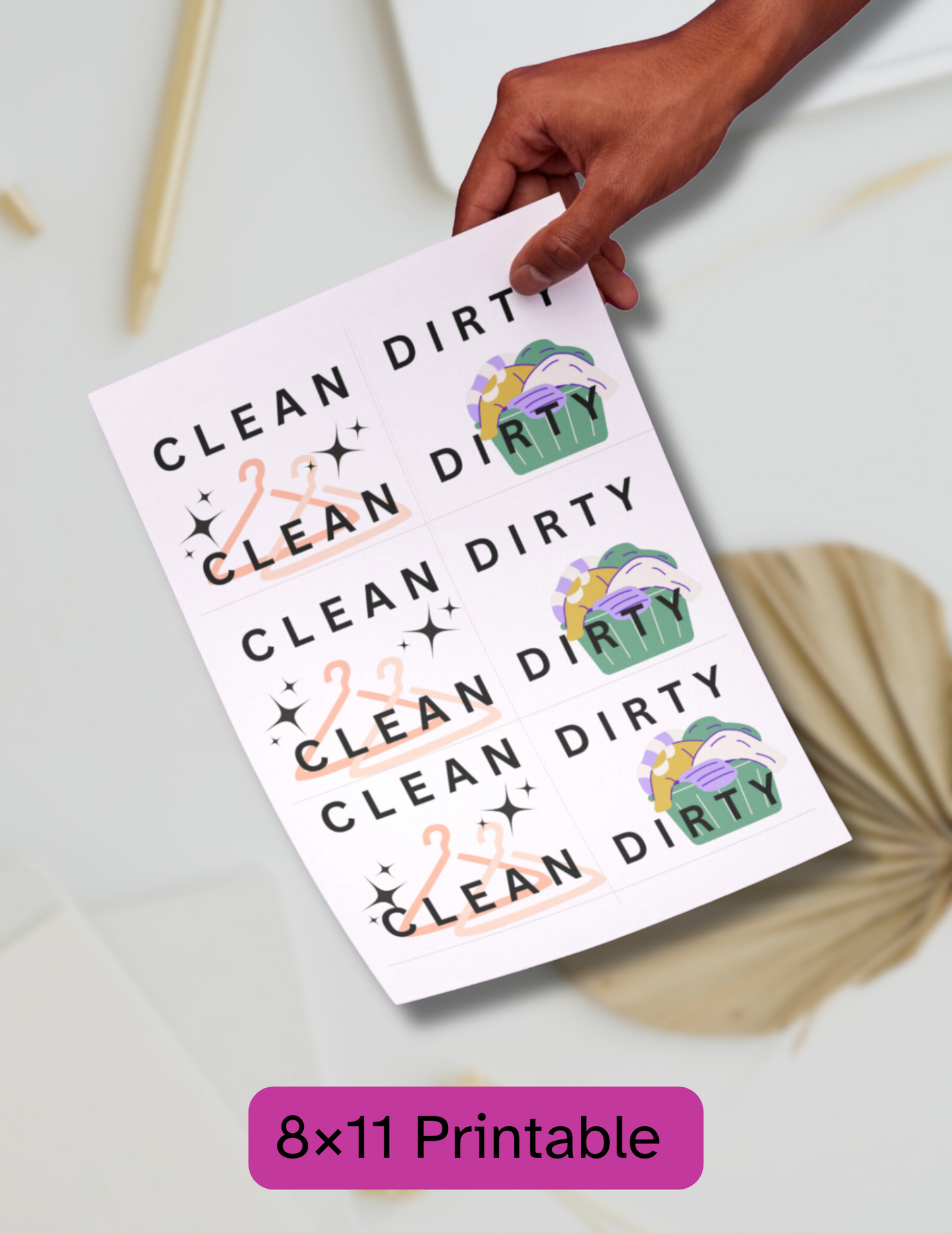 Laundry Labels Instant Printable