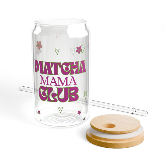 Matcha Mama Club Sipper Glass, 16oz